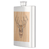 White Tail Deer Head Wood Inlay Grain Style Decor Flacon (Links)