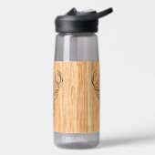 White Tail Deer Head Wood Inlay Style Waterfles (Links)