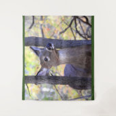 White Tail Deer in de bomen Wandkleed (Voorkant)