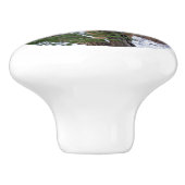 White Tail Deer in Snow Keramische Knop (Zijkant)