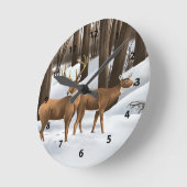 White Tail Deer-klokken Ronde Klok (Hoek)