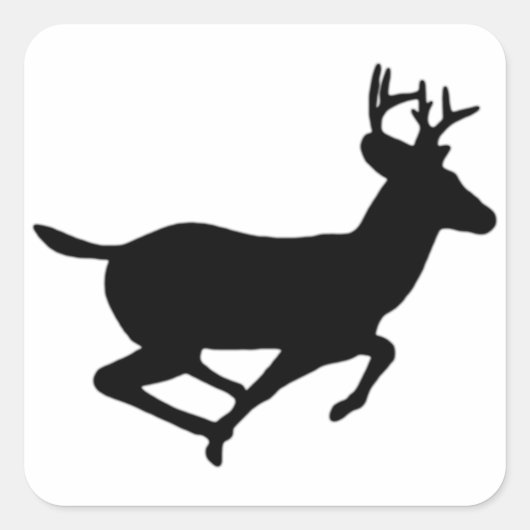 White Tail Deer Logo Vierkante Sticker (Voorkant)