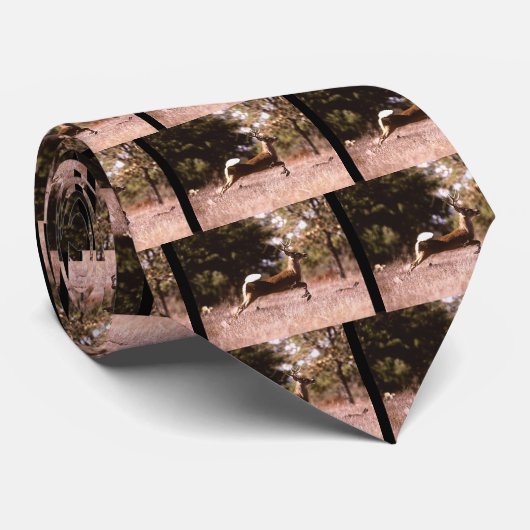 White-Tail Deer Running Stropdas (Opgerold)