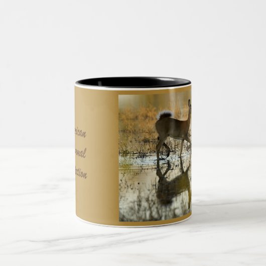 White-Tail Deer Shadow Tweekleurige Koffiemok (Center)