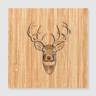White Tail Deer Trophy Wood Grain Style