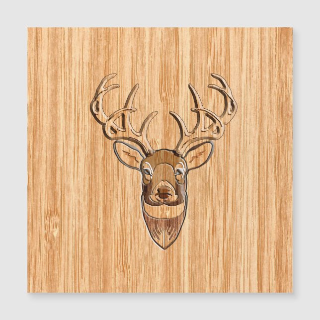 White Tail Deer Trophy Wood Grain Style (Voorkant)