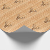 White Tail Deer Wood Grain Style Grafisch Cadeaupapier (Hoek)