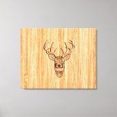 White Tail Deer Wood Grain Style Grafisch Canvas Afdruk (Voorkant)