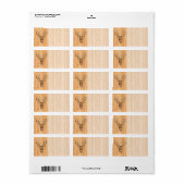 White Tail Deer Wood Grain Style Grafisch Etiket (Full Sheet)