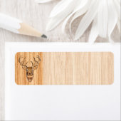 White Tail Deer Wood Grain Style Grafisch Etiket (Insitu)