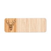 White Tail Deer Wood Grain Style Grafisch Etiket (Voorkant)