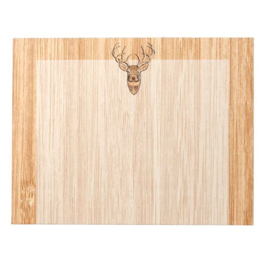 White Tail Deer Wood Grain Style Grafisch Notitieblok (Voorkant)