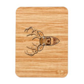 White Tail Deer Wood Grain Style Graphic Magneet (Verticaal)