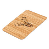 White Tail Deer Wood Grain Style Graphic Magneet (Linkerzijde)
