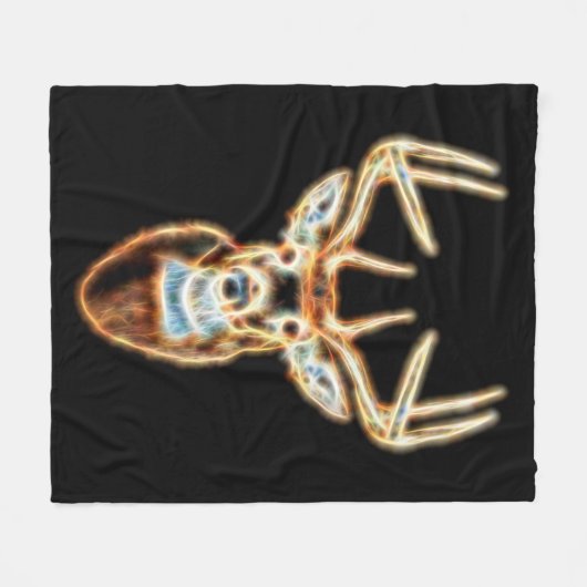 White Tail Head Energy Spirit Fleece Deken (Voorkant (Horizontaal))