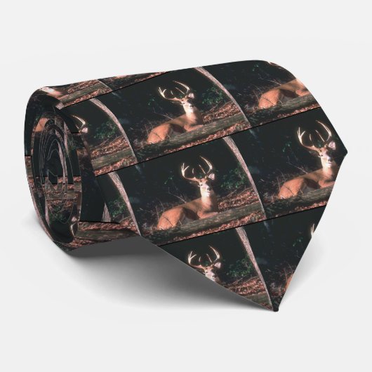 White Tailed Buck Deer Stropdas (Opgerold)