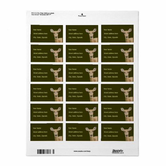 White Tailed Deer Etiket (Full Sheet)