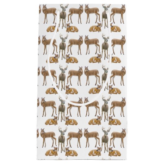 White Tailed Deer Family Gift Bag Klein Cadeauzakje (Voorkant)