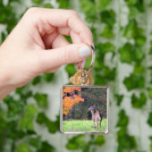 White Tailed Deer in een herfstveld Sleutelhanger (Hand)