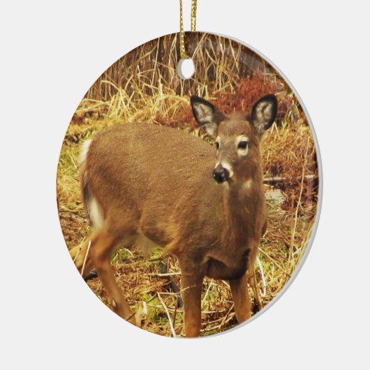 White Tailed Deer Keramisch Ornament (Links)