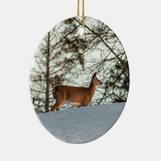 White Tailed Deer Keramisch Ornament (Rechts)