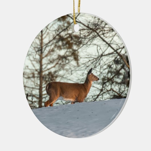 White Tailed Deer Keramisch Ornament (Links)