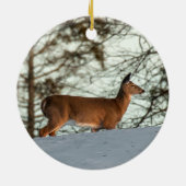 White Tailed Deer Keramisch Ornament (Achterkant)