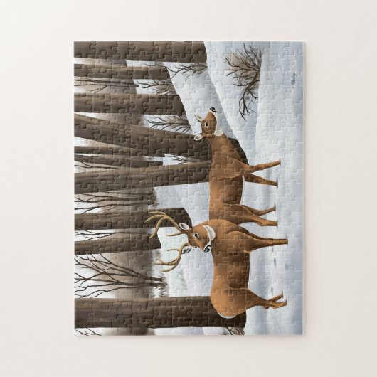 White Tailed Deer Legpuzzel (Verticaal)