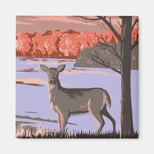 White Tailed Deer Magneet (Voorkant)