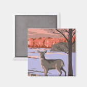 White Tailed Deer Magneet (Voorkant / Achterkant)