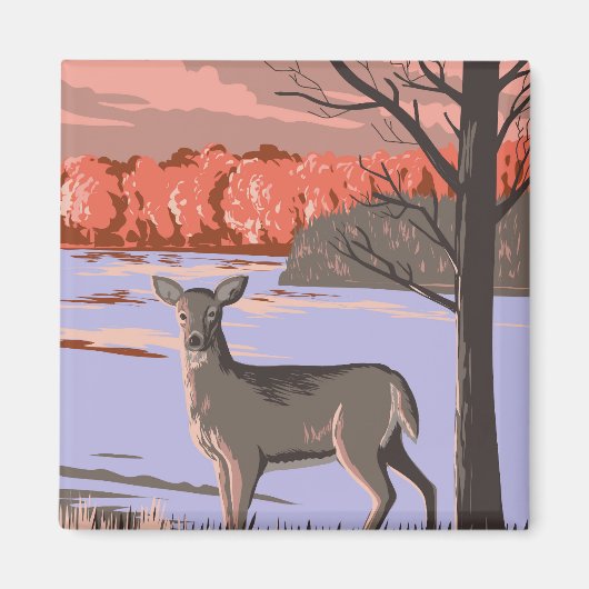 White Tailed Deer Magneet (Voorkant)