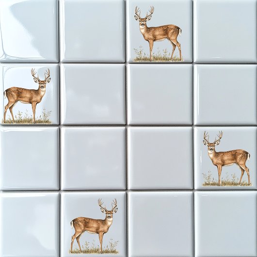White Tailed Deer Tegeltje