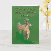 White-Tailed Deer Verjaardag Kaart (Gele Bloem)