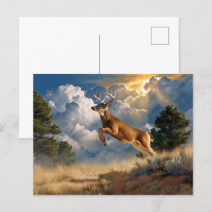 White Tailing Deer Buck Briefkaart