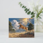 White Tailing Deer Buck Briefkaart (Staand voorkant)