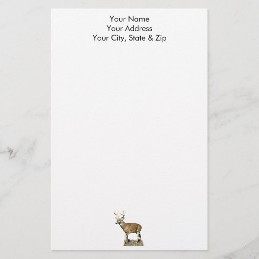 White Tailing Deer Buck Briefpapier (Voorkant)