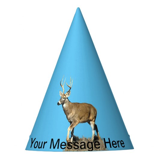 White Tailing Deer Buck Feesthoedjes (Voorkant)