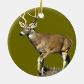 White Tailing Deer Buck Keramisch Ornament (Achterkant)
