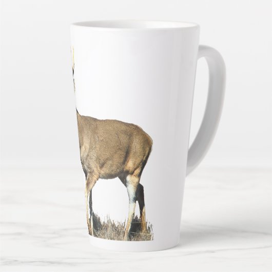 White Tailing Deer Buck Latte Mok (Rechterhoek)
