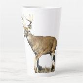 White Tailing Deer Buck Latte Mok (Voorkant)