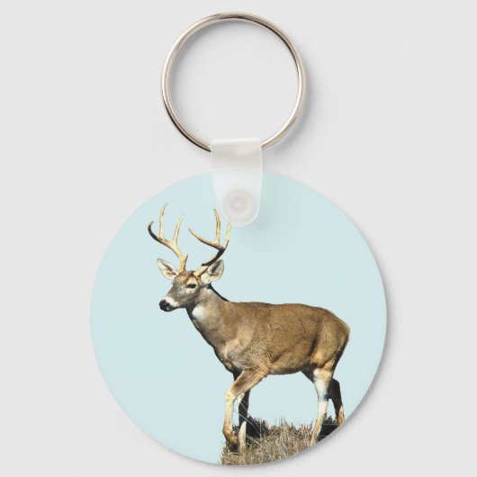 White Tailing Deer Buck Sleutelhanger (Voorkant)