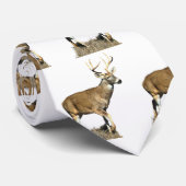 White Tailing Deer Buck Stropdas (Opgerold)