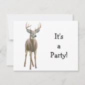 White Tailing Deer Buck Uitnodiging (Voorkant)