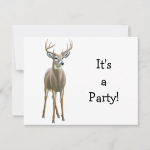 White Tailing Deer Buck Uitnodiging