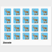 White Tailing Deer Buck Vierkante Sticker (Vel)
