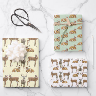 White Tailing Deer Wildlife Art Inpakpapier Vel