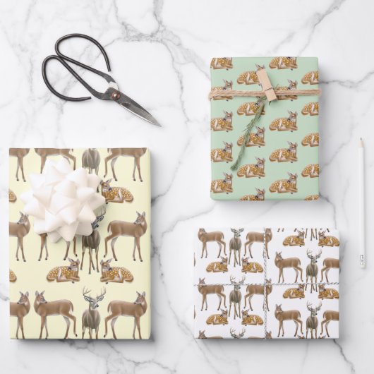 White Tailing Deer Wildlife Art Inpakpapier Vel (Voorkant)