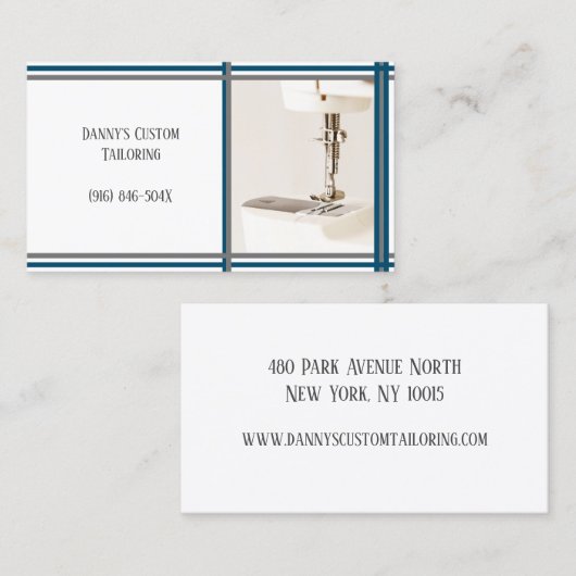 White Tailor naaimachine Visitekaartje (Voorkant / Achterkant)