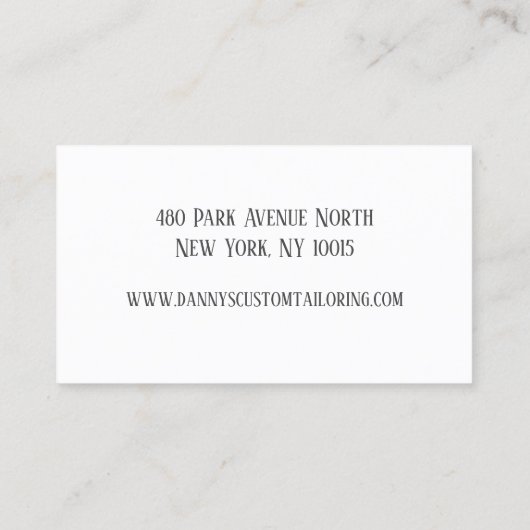 White Tailor naaimachine Visitekaartje (Achterkant)