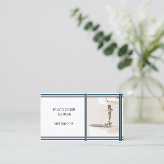 White Tailor naaimachine Visitekaartje (Staand voorkant)
